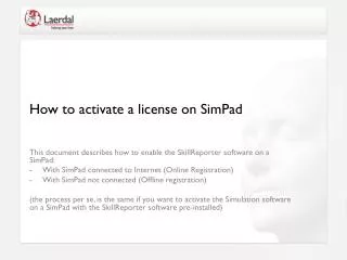 How to activate a license on SimPad