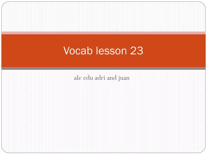 vocab lesson 23