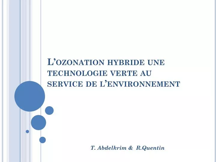 l ozonation hybride une technologie verte au service de l environnement