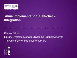 Alma implementation: Self-check integration