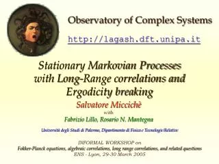 Stationary Markovian Processes with Long-Range correlations and Ergodicity breaking