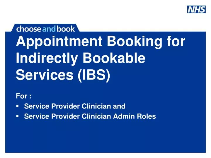 appointment booking for indirectly bookable services ibs