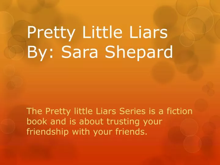 pretty little liars by sara shepard