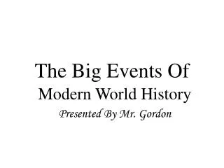 the big events of