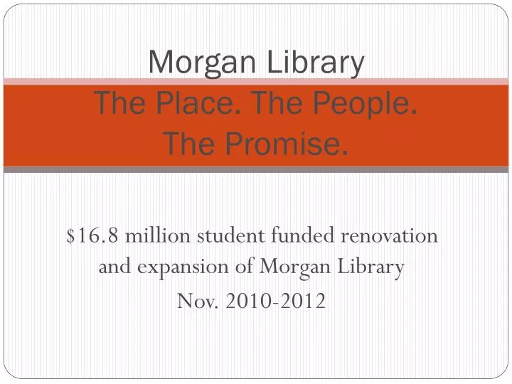morgan library the place the people the promise
