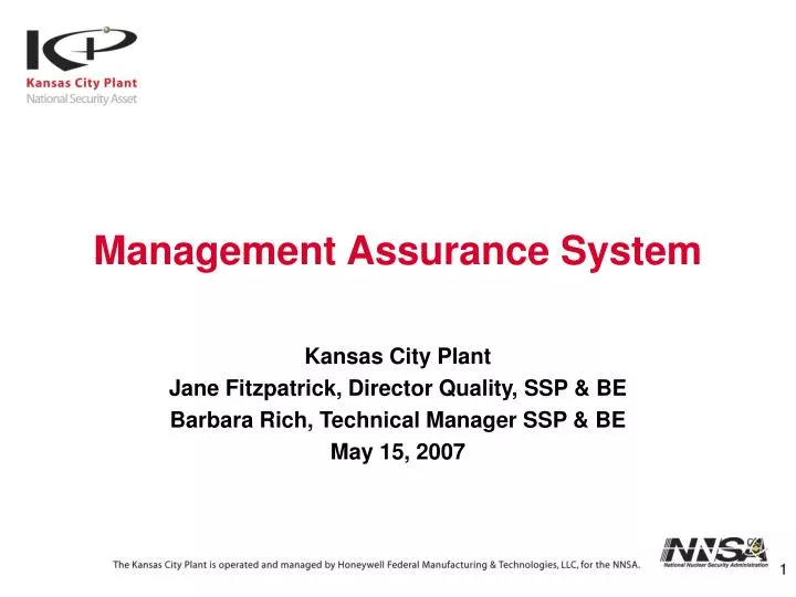 management assurance system