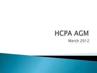 HCPA AGM