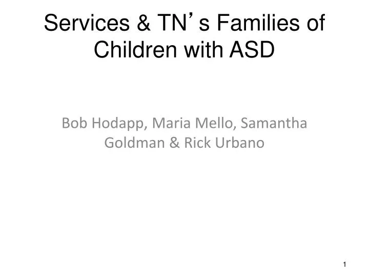 services tn s families of children with asd