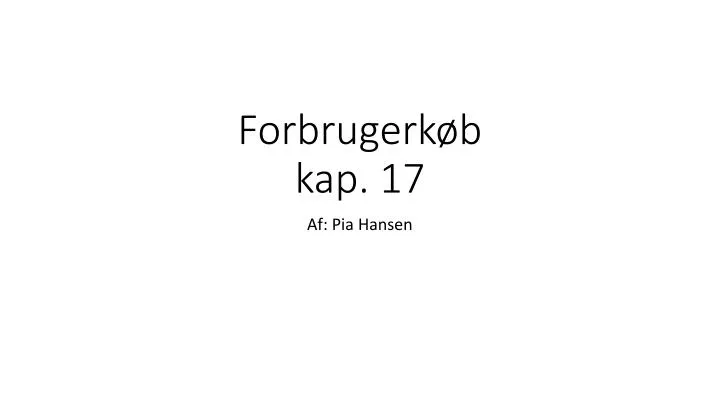 forbrugerk b kap 17