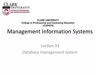 Management Information Systems