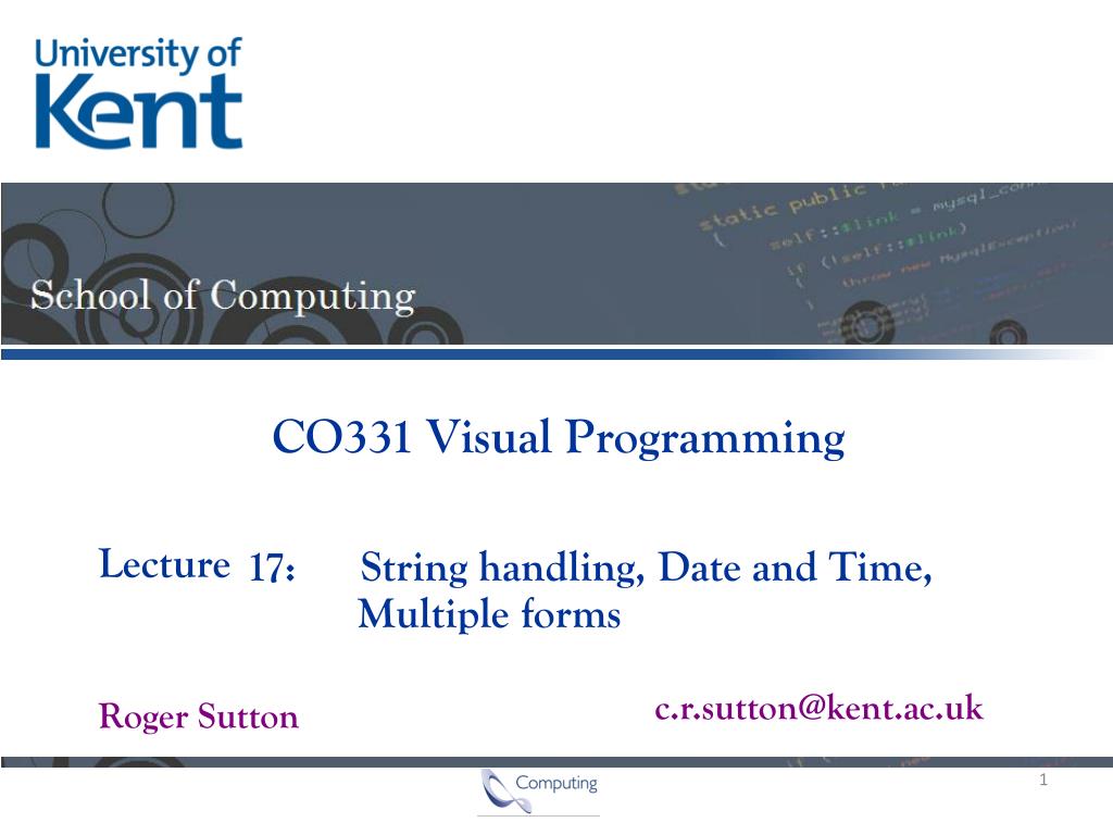 PPT - 17: String handling, Date and Time, Multiple forms PowerPoint ...