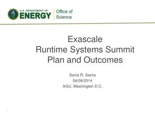 Exascale Runtime Systems Summit Plan and Outcomes