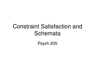 Constraint Satisfaction and Schemata