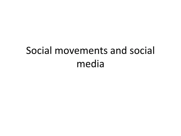 social movements and social media