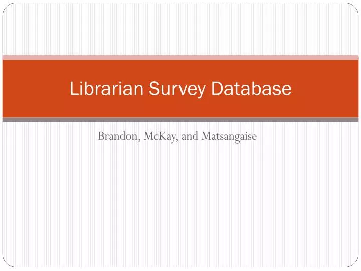 librarian survey database