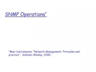SNMP Operations *