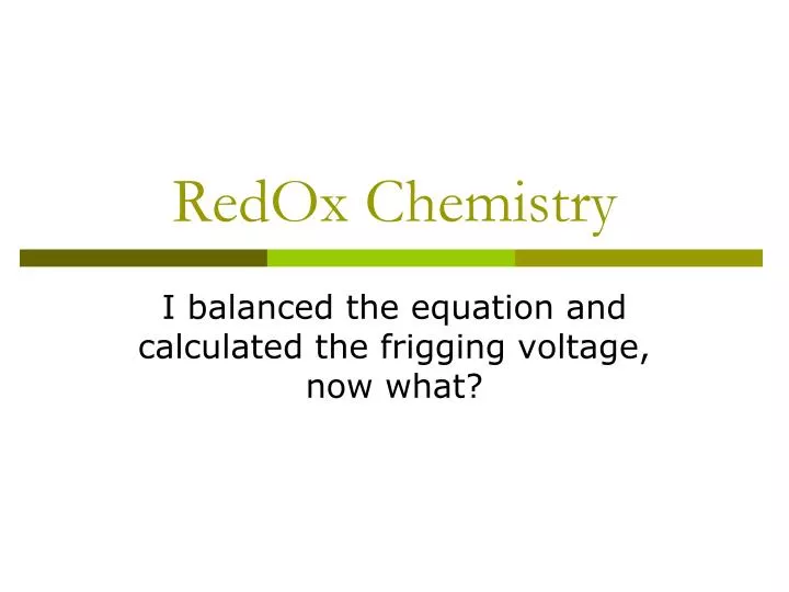 redox chemistry