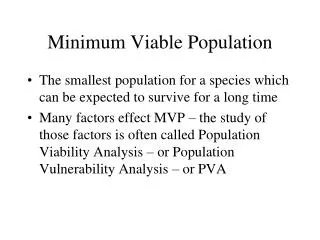 Minimum Viable Population
