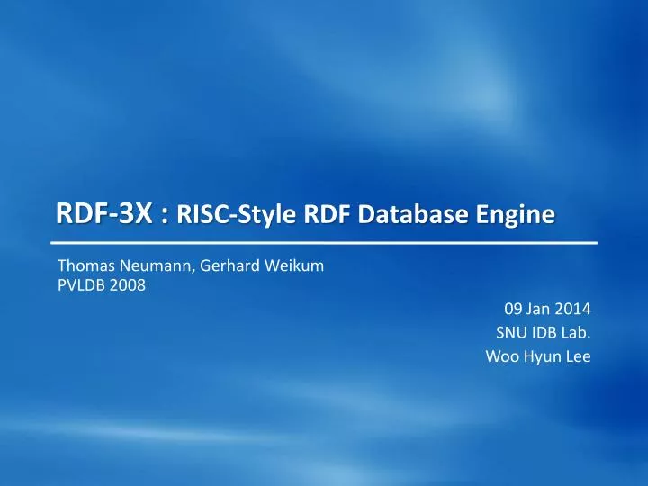 rdf 3x risc style rdf database engine
