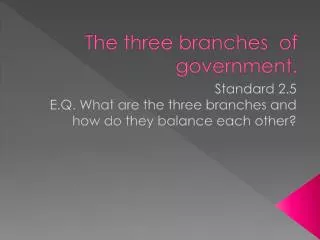 The three branches of government.