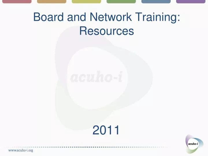 board and network training resources 2011