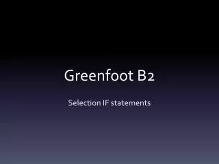 Greenfoot B2