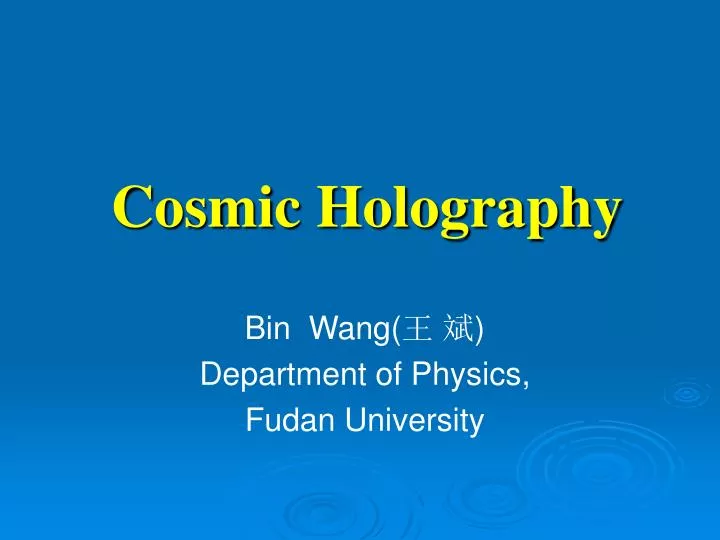 cosmic holography