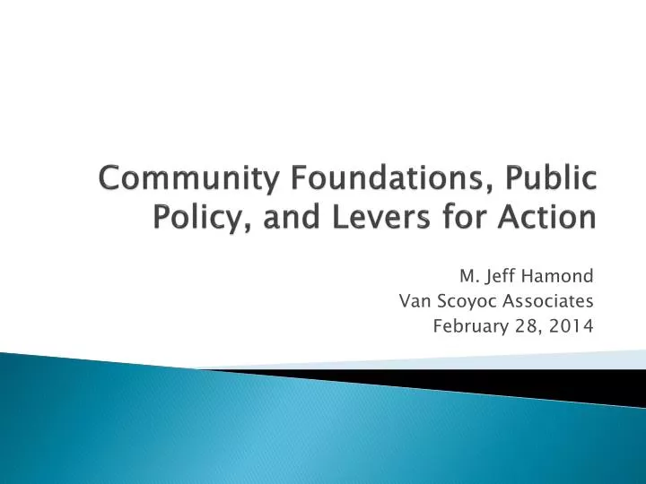 community foundations public policy and levers for action