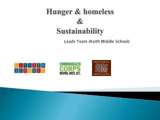 Hunger &amp; homeless &amp; Sustainability
