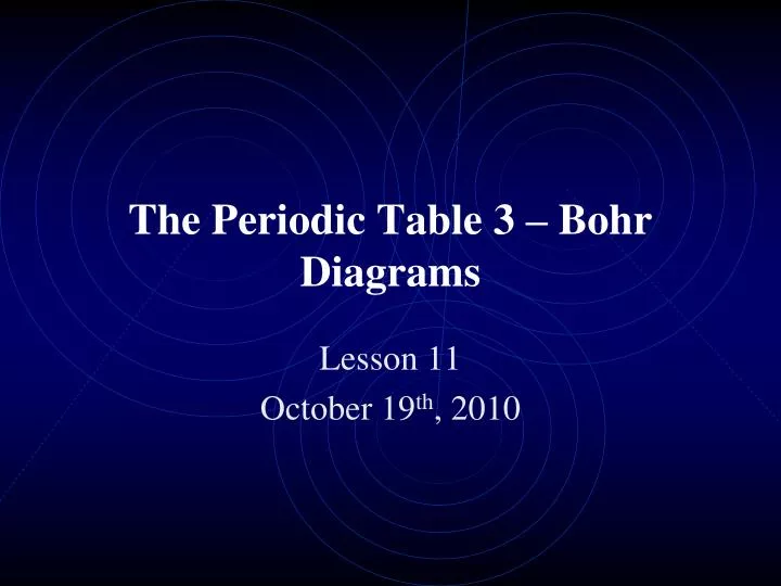 the periodic table 3 bohr diagrams