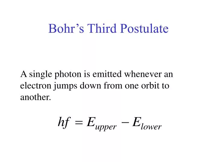 bohr s third postulate