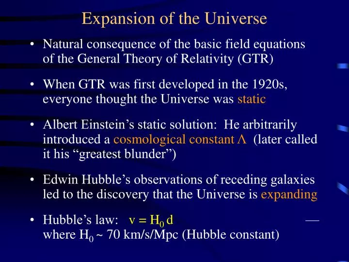 expansion of the universe