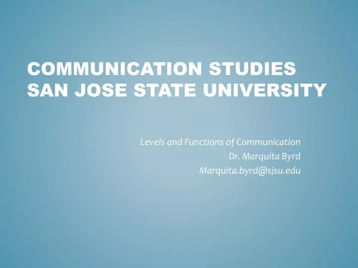 communication studies san jose state university