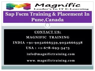 Sap Fscm Training & Placement In Pune,Canada