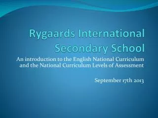 Rygaards International Secondary School
