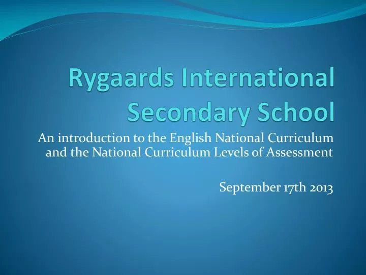 rygaards international secondary school