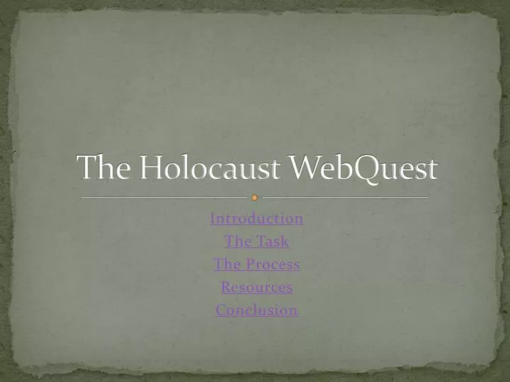the holocaust webquest
