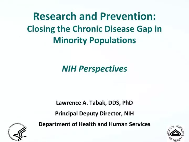research and prevention closing the chronic disease gap in minority populations