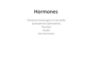 Hormones