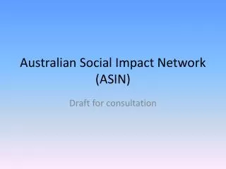 Australian Social Impact Network (ASIN)