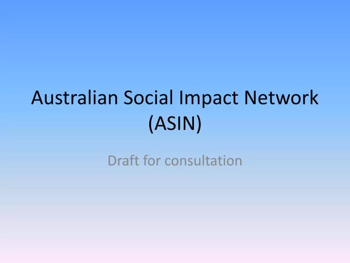 australian social impact network asin