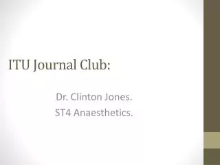 ITU Journal Club: