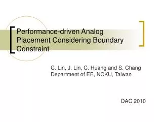 Performance-driven Analog Placement Considering Boundary Constraint