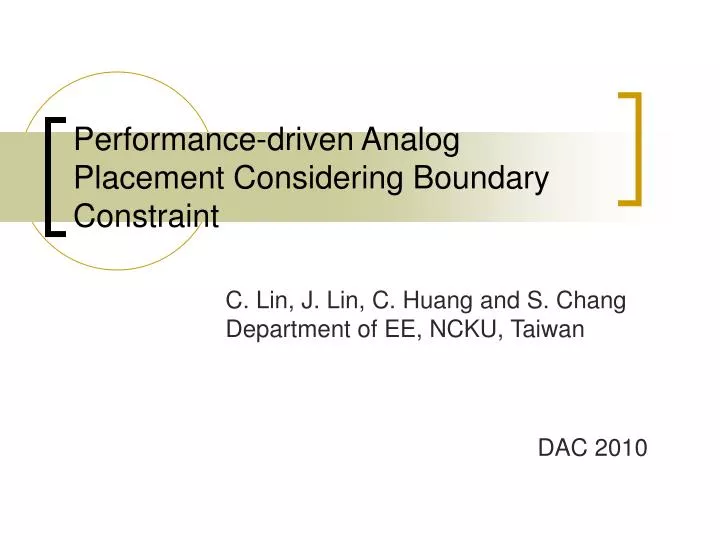 performance driven analog placement considering boundary constraint