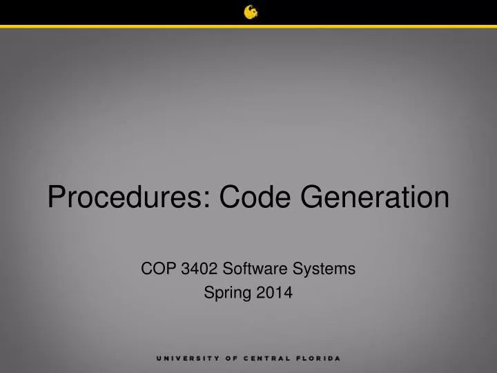 procedures code generation