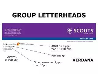 group letterheads