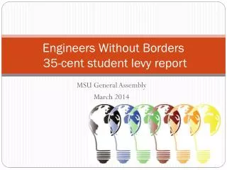 Engineers Without Borders 35-cent student levy report