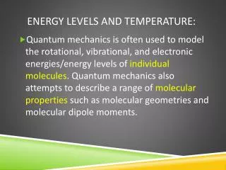 energy levels and temperature
