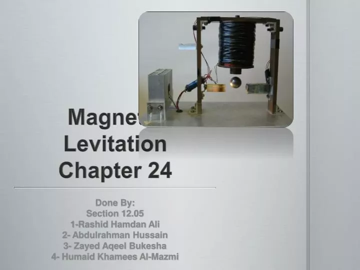 magnetic levitation chapter 24