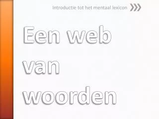 introductie tot het mentaal lexicon